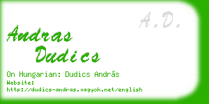 andras dudics business card