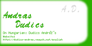 andras dudics business card